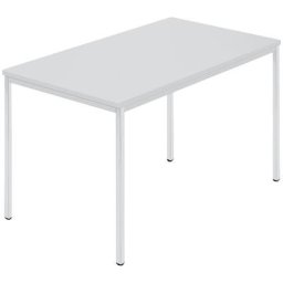 Table rectangulaire, tube carré plastifié, l x p 1200 x 800 mm, gris / gris