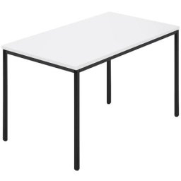Table rectangulaire, tube carré plastifié, l x p 1200 x 800 mm, blanc / anthracite