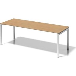 BISLEY Bureau CITO à piétement en U, h x l x p 740 x 2200 x 800 mm, piétement blanc, plateau hêtre