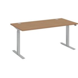 Bureau BOTTOM-UP silver, l x p 1600 x 900 mm, façon hêtre