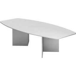 Table de conférence, variante de piétement pieds panneaux, pour 10 personnes, blanc