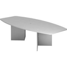 Table de conférence, variante de piétement pieds panneaux, pour 10 personnes, gris clair