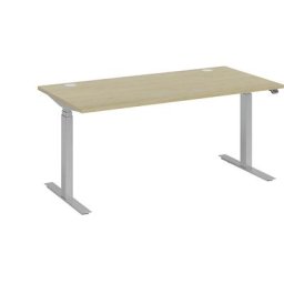 Bureau BOTTOM-UP silver, l x p 1800 x 800 mm, façon acacia