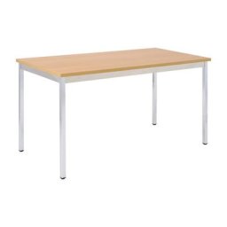 eurokraft basic Table polyvalente, rectangulaire, h x l x p 740 x 700 x 600 mm, plateau façon hêtre, piétement chromé