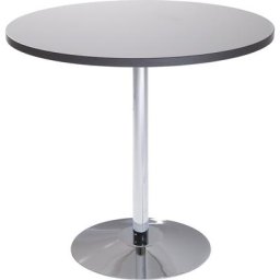 Table à pied central, Ø 800 mm, hauteur 720 mm, aggloméré gris clair
