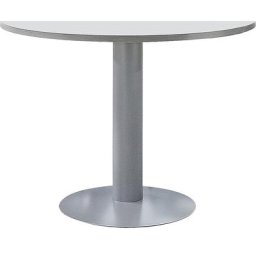 Table à pied central, Ø 1000 mm, hauteur 720 mm, gris clair / coloris alu