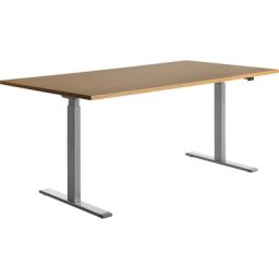 Topstar Bureau à réglage électrique de la hauteur, l x p 1800 x 800 mm, plateau façon hêtre, piétement gris