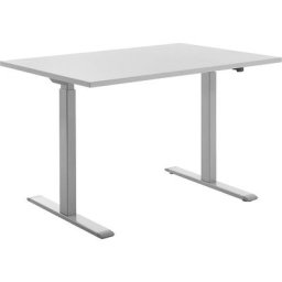 Topstar Bureau à réglage électrique de la hauteur, l x p 1200 x 800 mm, plateau gris clair, piétement gris