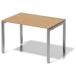 BISLEY Bureau CITO à piétement en U, h x l x p 650 - 850 x 1200 x 800 mm, piétement argent, plateau hêtre