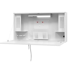 Bureau mural Mini-Office, h x l x p 650 x 1200 x 260 mm, blanc / blanc