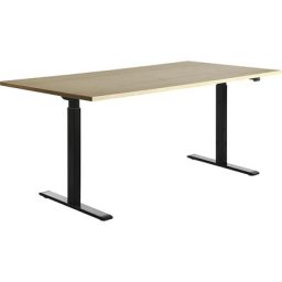 Topstar Bureau à réglage électrique de la hauteur, l x p 1800 x 800 mm, plateau façon érable, piétement noir