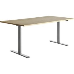 Topstar Bureau à réglage électrique de la hauteur, l x p 1800 x 800 mm, plateau façon érable, piétement gris