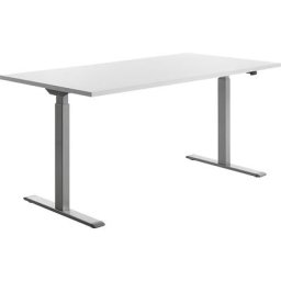 Topstar Bureau à réglage électrique de la hauteur, l x p 1600 x 800 mm, plateau blanc, piétement gris