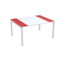Paperflow Table de conférence easyDesk®, h x l x p 750 x 1500 x 1160 mm, blanc/rouge