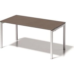 BISLEY Bureau CITO à piétement en U, h x l x p 740 x 1600 x 800 mm, piétement blanc, plateau noyer