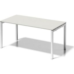 BISLEY Bureau CITO à piétement en U, h x l x p 740 x 1600 x 800 mm, piétement blanc, plateau blanc gris