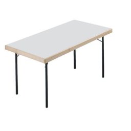 Tables pliantes, 4 pieds, 1500 x 800 mm, piétement anthracite, plateau gris clair