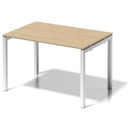 BISLEY Bureau CITO à piétement en U, h x l x p 740 x 1200 x 800 mm, piétement blanc, plateau érable