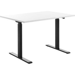 Topstar Bureau à réglage électrique de la hauteur, l x p 1200 x 800 mm, plateau blanc, piétement noir