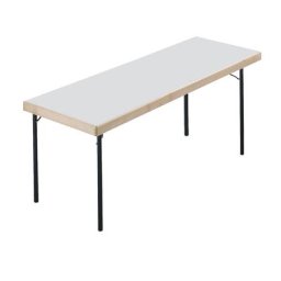 Tables pliantes, 4 pieds, 1700 x 700 mm, piétement anthracite, plateau gris clair