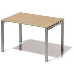 BISLEY Bureau CITO à piétement en U, h x l x p 740 x 1200 x 800 mm, piétement argent, plateau érable