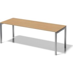 BISLEY Bureau CITO à piétement en U, h x l x p 740 x 2200 x 800 mm, piétement argent, plateau hêtre