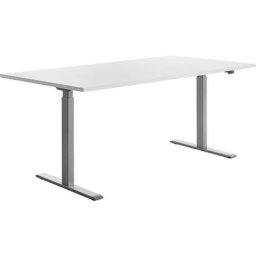 Topstar Bureau à réglage électrique de la hauteur, l x p 1800 x 800 mm, plateau blanc, piétement gris