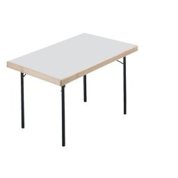 Tables pliantes, 4 pieds, 1200 x 800 mm, piétement anthracite, plateau gris clair