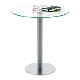 Table d'appoint ronde, h x Ø 550 x 495 mm, plateau en verre transparent