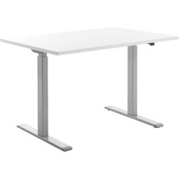 Topstar Bureau à réglage électrique de la hauteur, l x p 1200 x 800 mm, plateau blanc, piétement gris