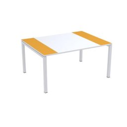 Paperflow Table de conférence easyDesk®, h x l x p 750 x 1500 x 1160 mm, blanc/orange