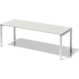 BISLEY Bureau CITO à piétement en U, h x l x p 740 x 2200 x 800 mm, piétement blanc, plateau blanc gris