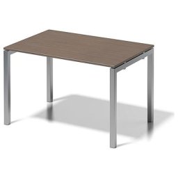 BISLEY Bureau CITO à piétement en U, h x l x p 740 x 1200 x 800 mm, piétement argent, plateau noyer