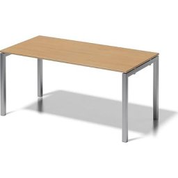 BISLEY Bureau CITO à piétement en U, h x l x p 740 x 1600 x 800 mm, piétement argent, plateau hêtre