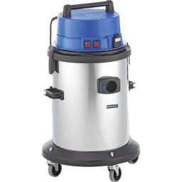 eurokraft pro Aspirateur eau et poussières professionnel pour ateliers, aspirateur d'atelier, 2400 W, cuve en inox de 50 litres