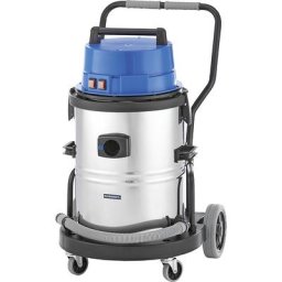 eurokraft pro Aspirateur eau et poussières industriel, cuve en inox de 50 litres, avec tuyau de vidange