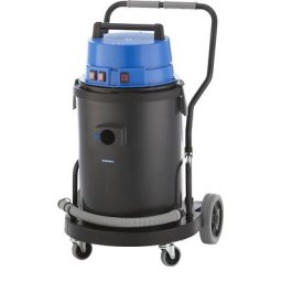 eurokraft pro Aspirateur eau et poussières industriel, cuve en plastique de 62 litres, avec tuyau de vidange