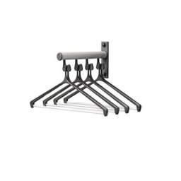 eurokraft pro Mini-portemanteau en aluminum, lot de 2, avec 4 patères et 4 cintres