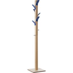 Portemanteau sur pied, bois massif, couronne bleue