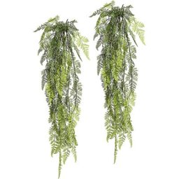 Buisson suspendu de fougère, lot de 2, longueur 1140 mm, vert
