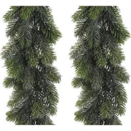 Guirlandes de sapin couvertes de gel, 2 pièces, 168 pointes, hauteur 1800 mm