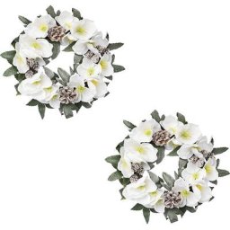 Couronnes de roses de Noël, 2 pièces, vert, Ø 32 cm