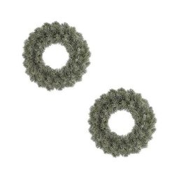 Couronnes de l'Avent couvertes de gel, 2 pièces, vert, Ø 38 cm