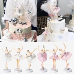 Figurines miniatures de ballet avec base pour fille 3 pièces décoration de gâteau ensemble de