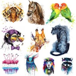 Autocollants de patch d'interconnexion d'animaux dessin animé cerf tigre cheval discutant