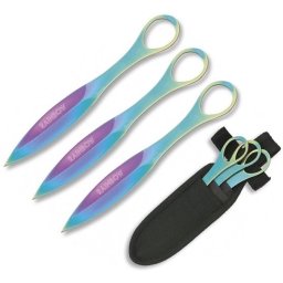 Lot 3 couteaux de lancer 16,5cm full tang RAINBOW