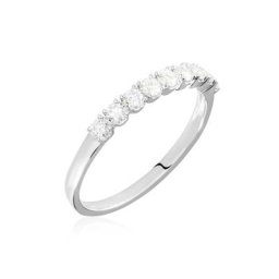 Demi-alliance Or Blanc Eloisa Diamant Synthetique