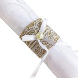 Ensemble d'anneaux de serviette en dentelle de lin anneaux de serviette en toile de jute