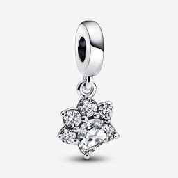 Charm Pendant Empreinte de Patte d'Animal de Compagnie Scintillant