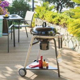 Barbecue à charbon Pyla L. 60 cm - Acier émaillé, chromé Unisexe